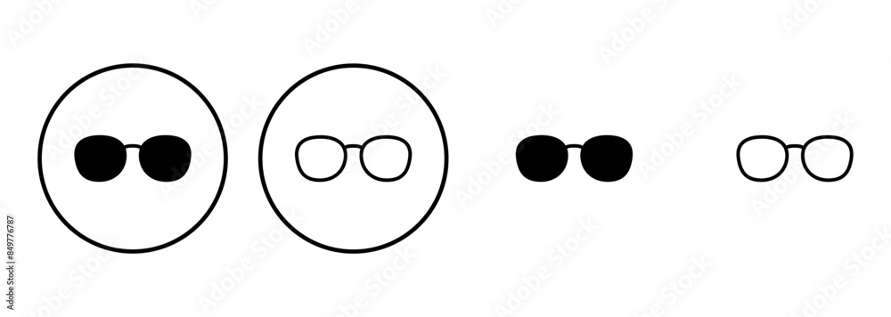 Glasses icon set. Glasses vector icon Glasses icon set. Glasses vector icon