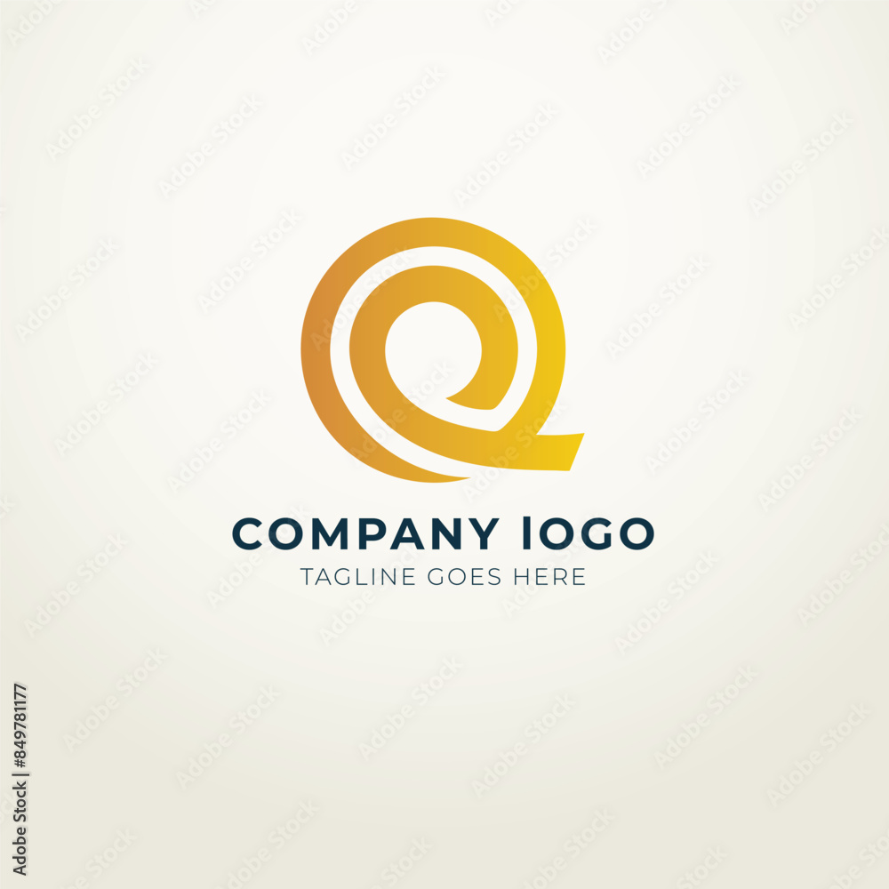 Q logo flat design modern royal concept 