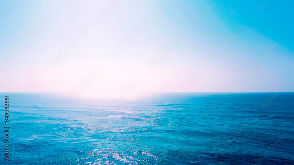 コバルトブルーの海と淡い空の静寂な風景/Serene Landscape of Cobalt Blue Sea and Pale Sky generative AI コバルトブルーの海と淡い空の静寂な風景/Serene Landscape of Cobalt Blue Sea and Pale Sky generative AI