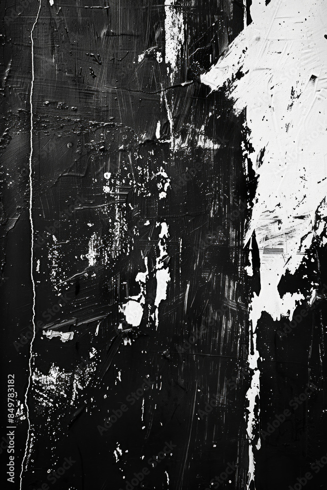 Fototapeta premium Clean minimalist of black and white colors divided on a surface