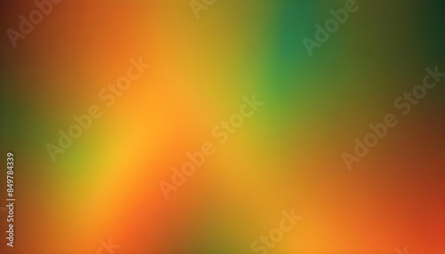 Blurred abstract background featuring warm orange and cool green color tones, high detail, redscale, red light leaks, warm, bright sunlight
