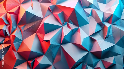 Abstract background with triangles. 3d rendering. Modern background