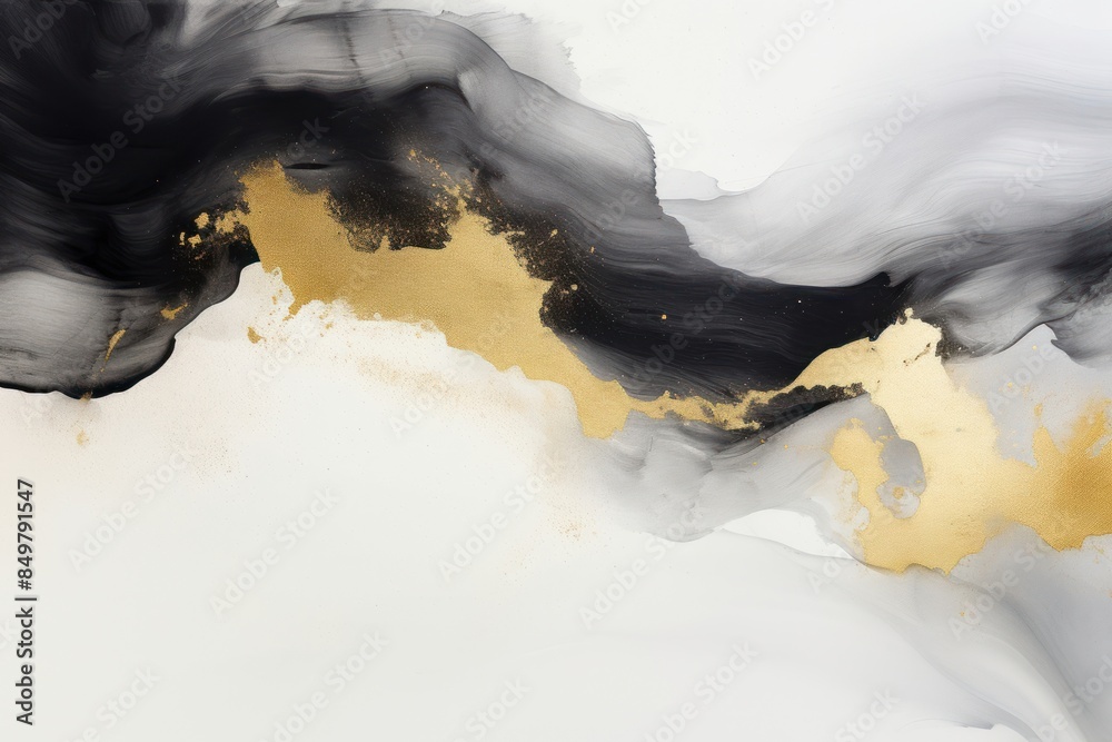Fototapeta premium A black-white watercolor background painting backgrounds creativity.