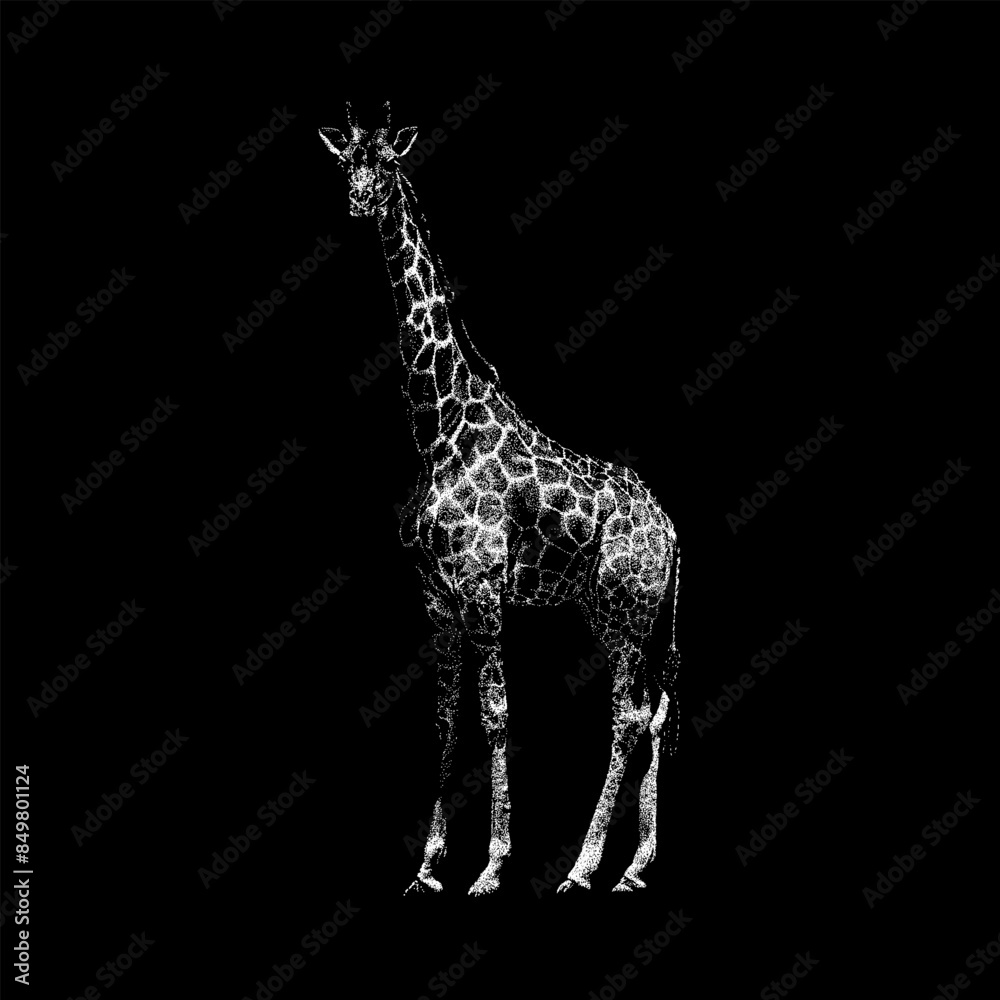 Giraffe hand drawing vector isolated on black background. Giraffe hand drawing vector isolated on black background.
