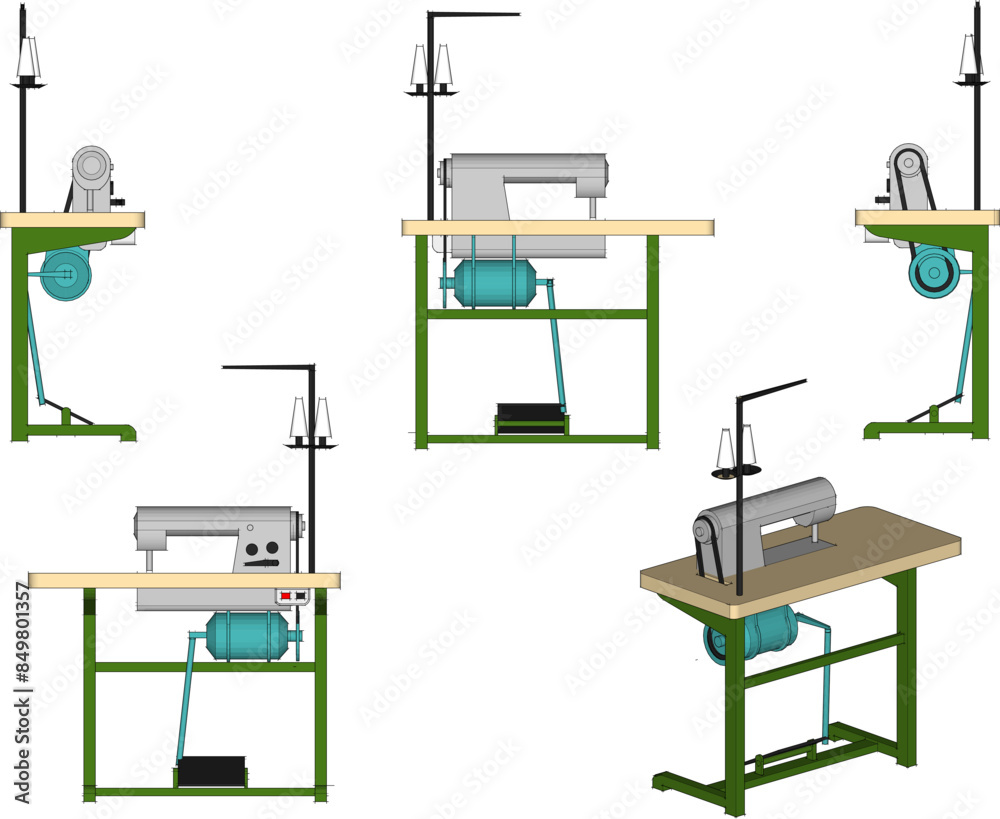 Vector illustration sketch of a simple manual sewing machine design for sewing clothes Vector illustration sketch of a simple manual sewing machine design for sewing clothes