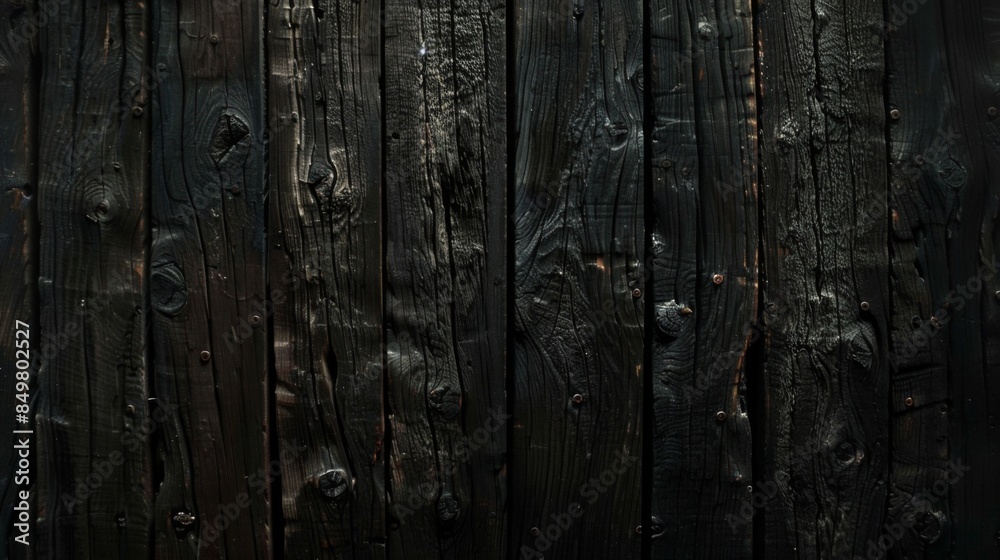 A close-up image of weathered wooden planks with a dark stain, revealing rich textures and patterns A close-up image of weathered wooden planks with a dark stain, revealing rich textures and patterns