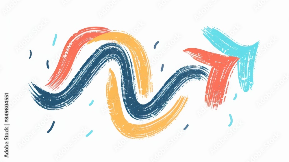 Obraz premium Gentle and soft abstract wave pattern with brushstrokes in pastel colors on a white background, representing calmness