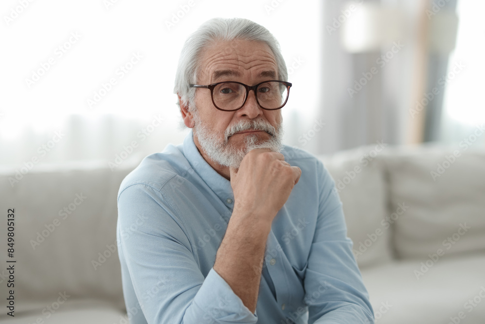 Portrait of grandpa with stylish glasses indoors Portrait of grandpa with stylish glasses indoors
