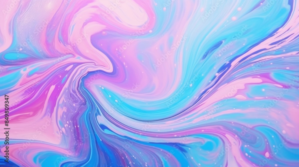 Obraz premium Swirling shapes and vivid colors blend to create a hypnotic abstract pattern with a playful and dreamy vibe