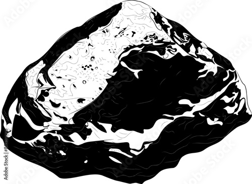 Shape of natural gold nugget. 
Vector illustration of a gold nugget with a natural uneven shape and a shiny surface. Mining, investment in precious metals, jewelry, geological research. 