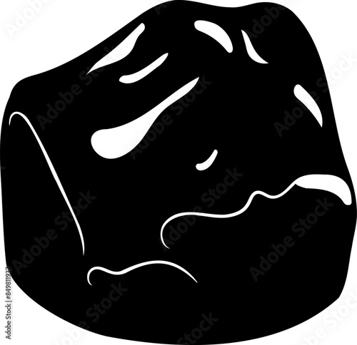 Shape of natural gold nugget. 
Vector illustration of a gold nugget with a natural uneven shape and a shiny surface. Mining, investment in precious metals, jewelry, geological research. 