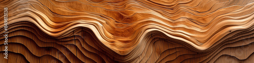 Wooden waves texture with the intricate details, precisionist lines and shapes, handcrafted designs photo