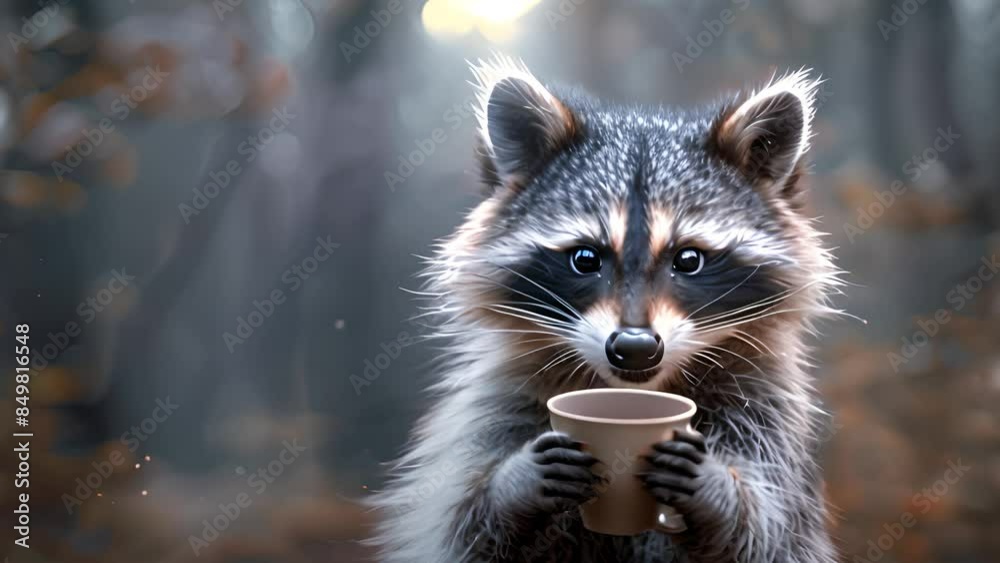Cute Raccoon Holding a Cup with Ai generated.
Cute Raccoon Holding a Cup with Ai generated.