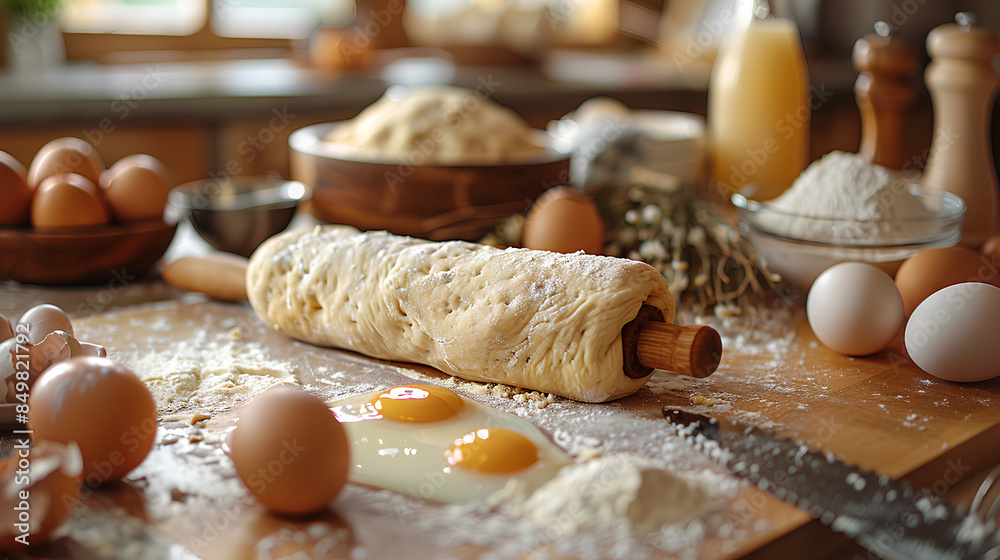 the process of working with dough, cooking at home the process of working with dough, cooking at home