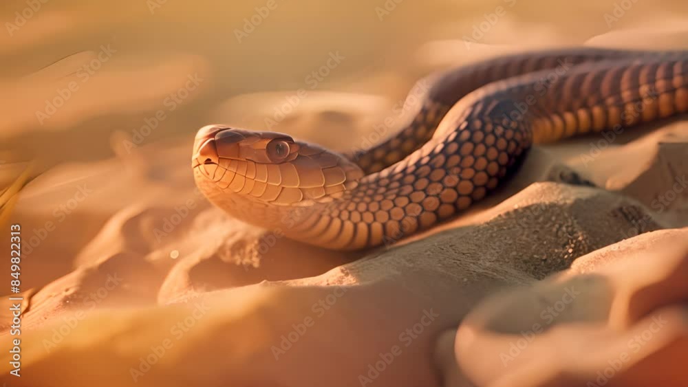 Snake Slithering in the Desert Sand with Ai generated.
Snake Slithering in the Desert Sand with Ai generated.
