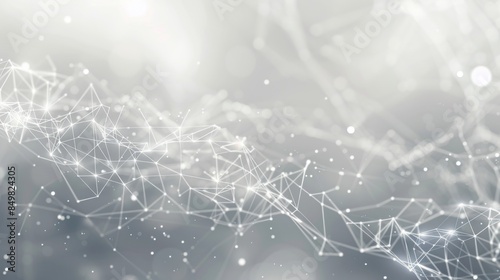 A digital illustration with nodes and lines forming a network with bokeh effects, giving a tech feel