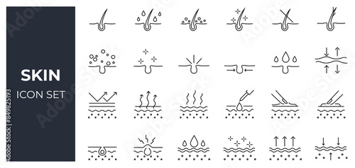 Skin Care Cosmetic Collection Icons Set Vector
