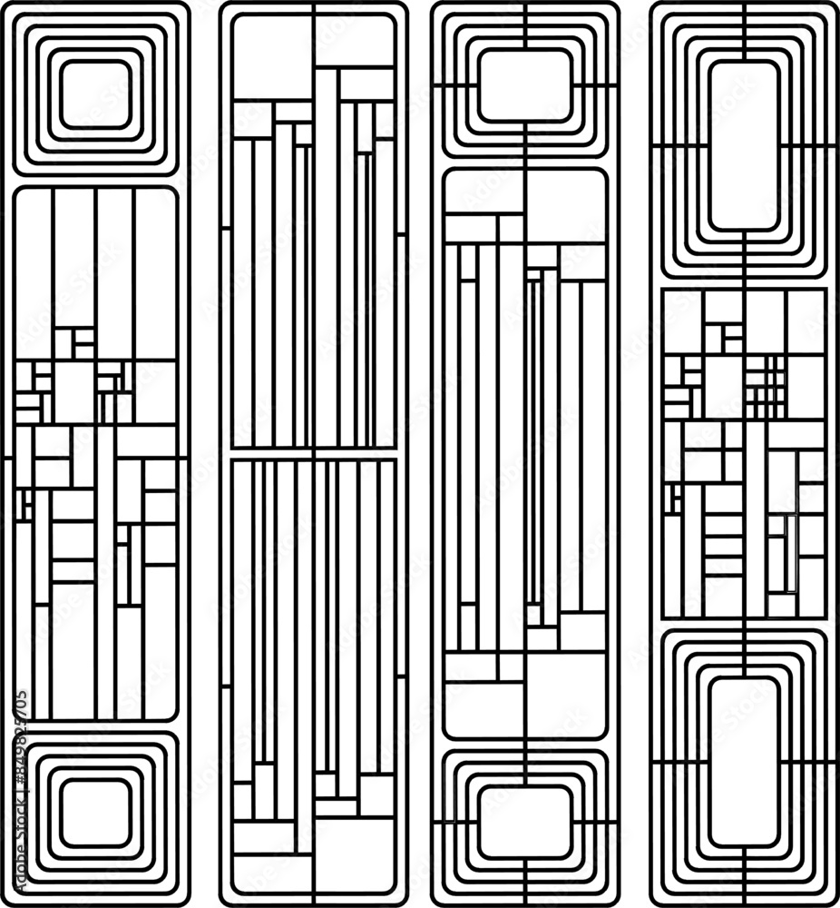 Obraz premium Vector illustration sketch of modern minimalist residential partition backdrop design 
