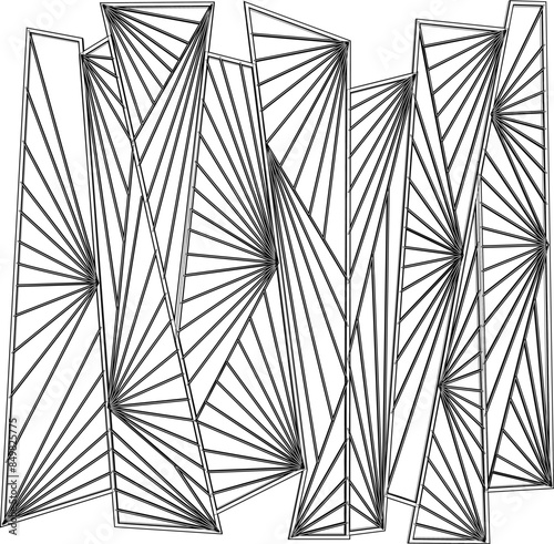 Vector illustration sketch of modern minimalist residential partition backdrop design