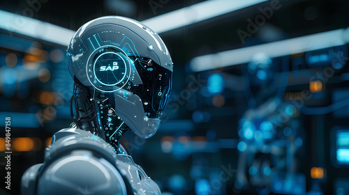 SAP Business process automation software. Technology future sci-fi concept SAP. Artificial intelligence