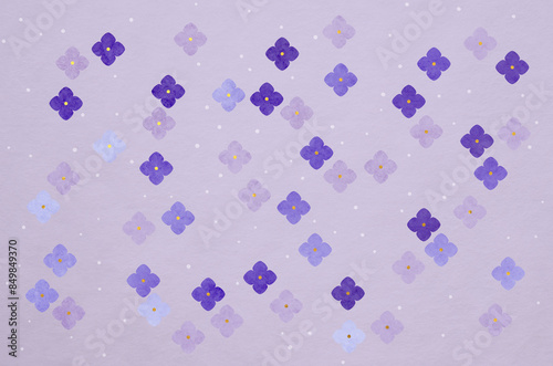 Japanese Washi paper texture with abstract hydrangea pattern. Luxury modern Japanese style background with floral pattern.
