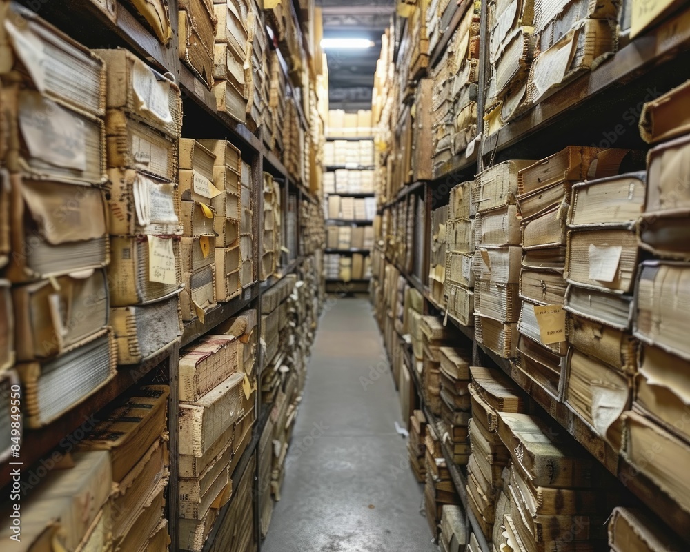 Obraz premium Develop archival storage solutions for efficient and long-term document conservation strategies.