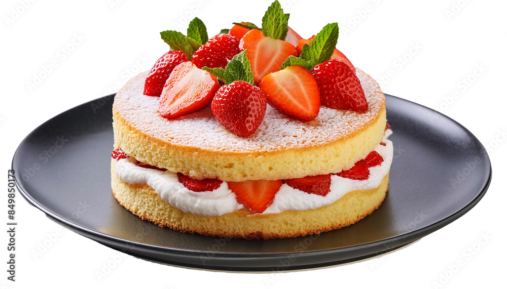 Victoria Sponge Cake isolated on transparent background Victoria Sponge Cake isolated on transparent background