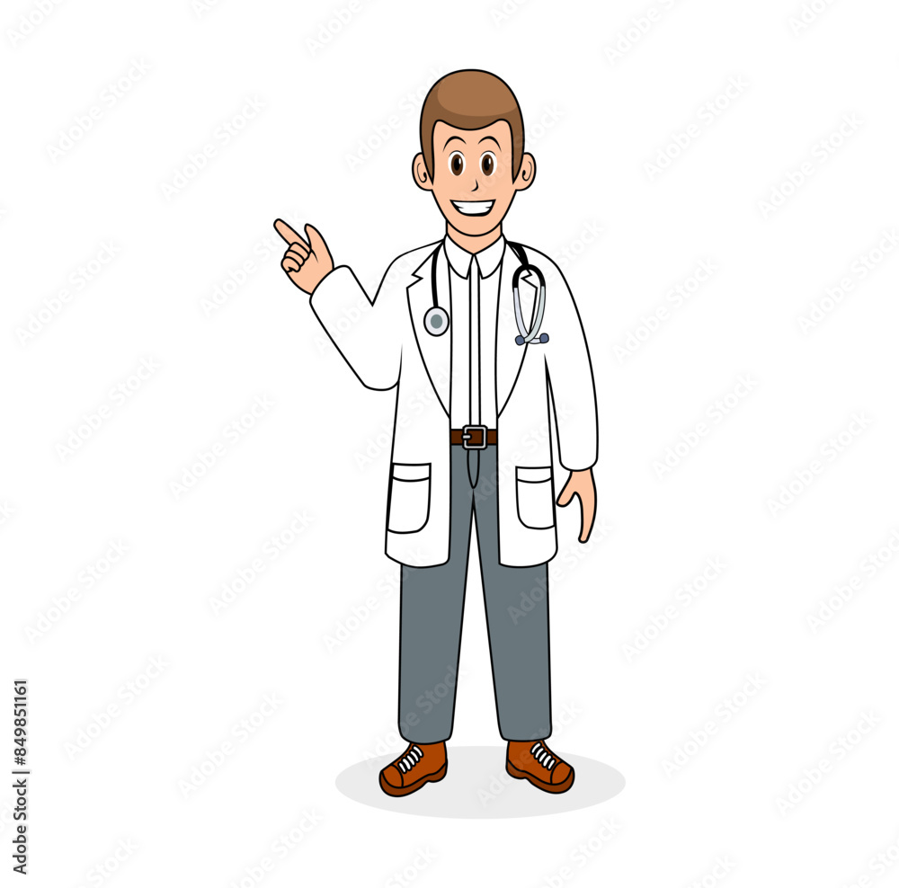 Boy Doctor Cartoon Character Vector Illustration Boy Doctor Cartoon Character Vector Illustration