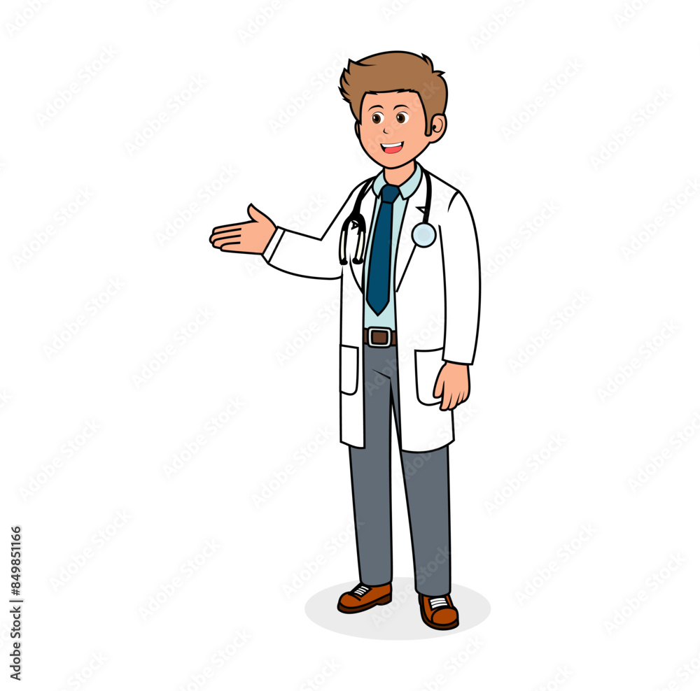 Boy Doctor Cartoon Character Vector Illustration Boy Doctor Cartoon Character Vector Illustration