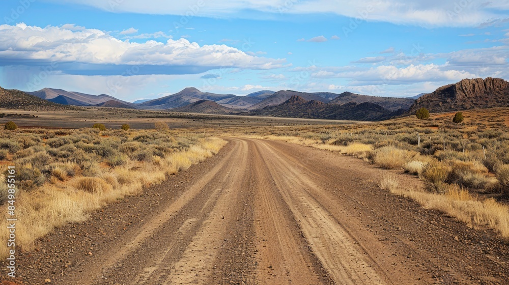 Road linking dirt and pavement Road linking dirt and pavement
