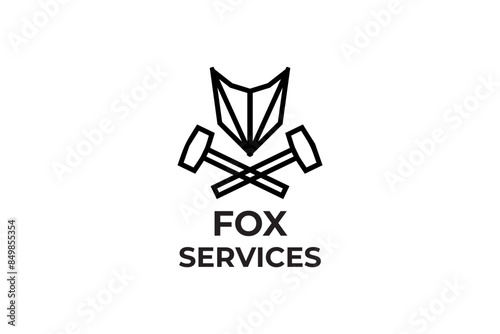 logo fox vector line design