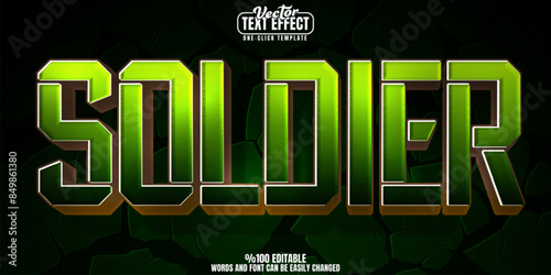 Soldier editable text effect, customizable army and tank 3D font style