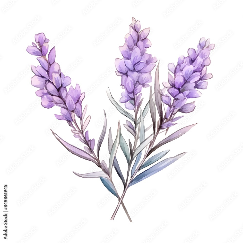 Delicate Desert Lavender Botanical Watercolor