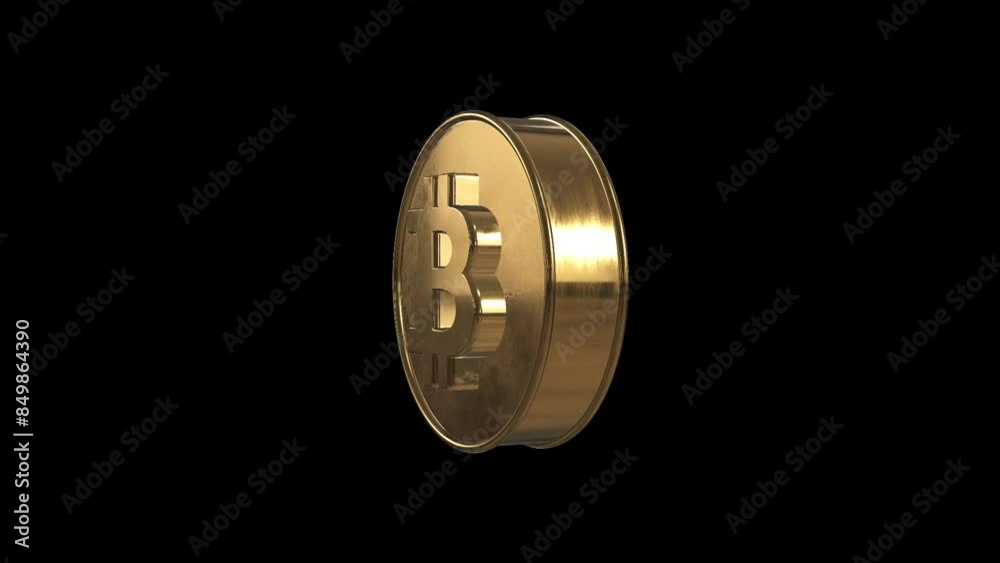 Bitcoin Gold Coin Rotate 3d Animation with Alpha Matte Bitcoin Gold Coin Rotate 3d Animation with Alpha Matte