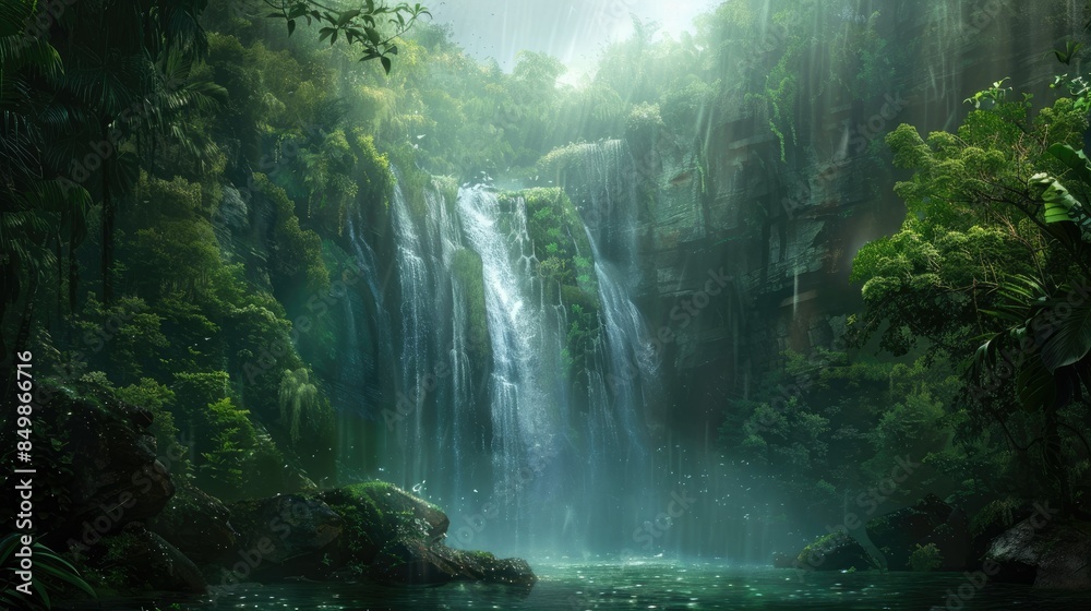 Waterfalls in the Mountains AI generated Waterfalls in the Mountains AI generated