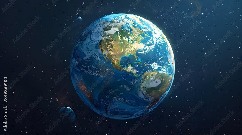 Digital illustration of the Earth Digital illustration of the Earth
