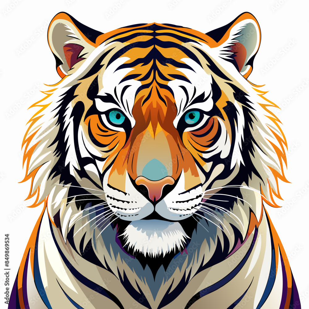 Tiger ,real style, white background Tiger ,real style, white background