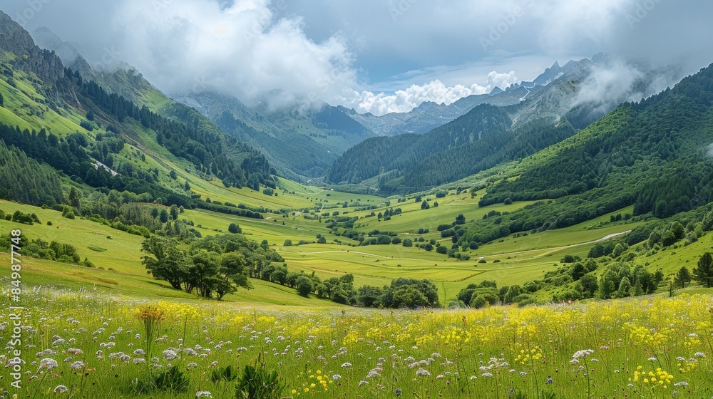 Obraz premium Valley with Green Pastures 