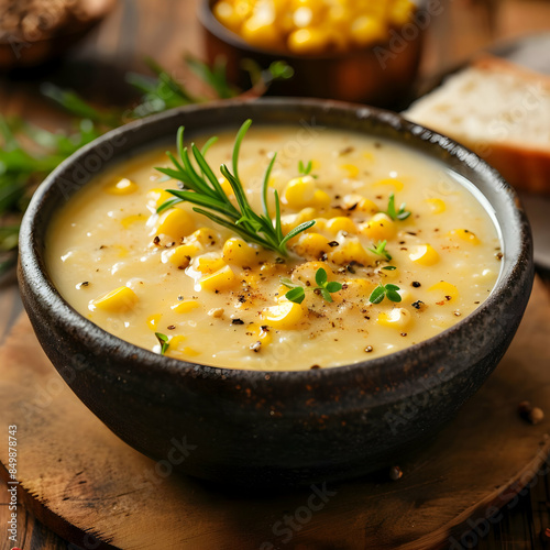 A bowl of comforting and creamy corn potage