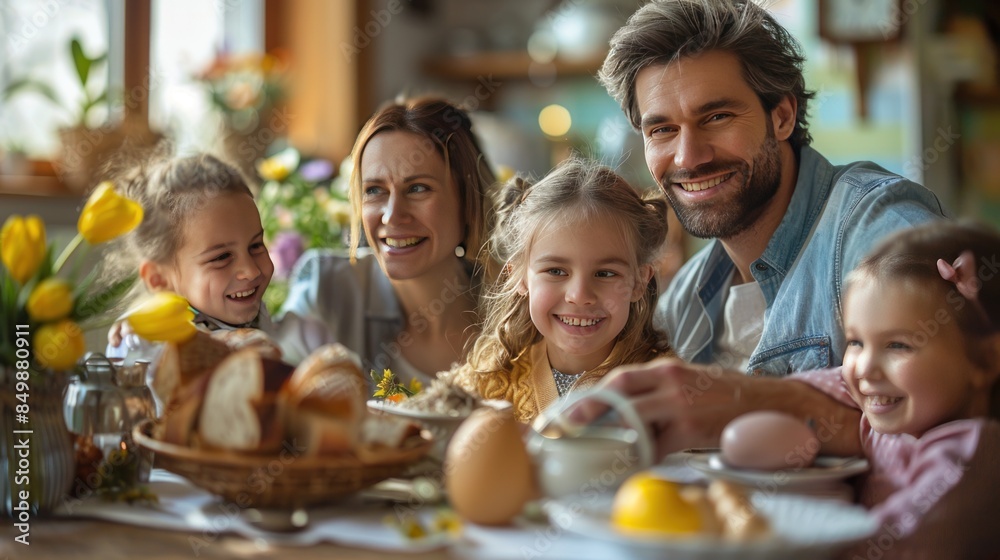 Happy Family Enjoying Breakfast Together Happy Family Enjoying Breakfast Together