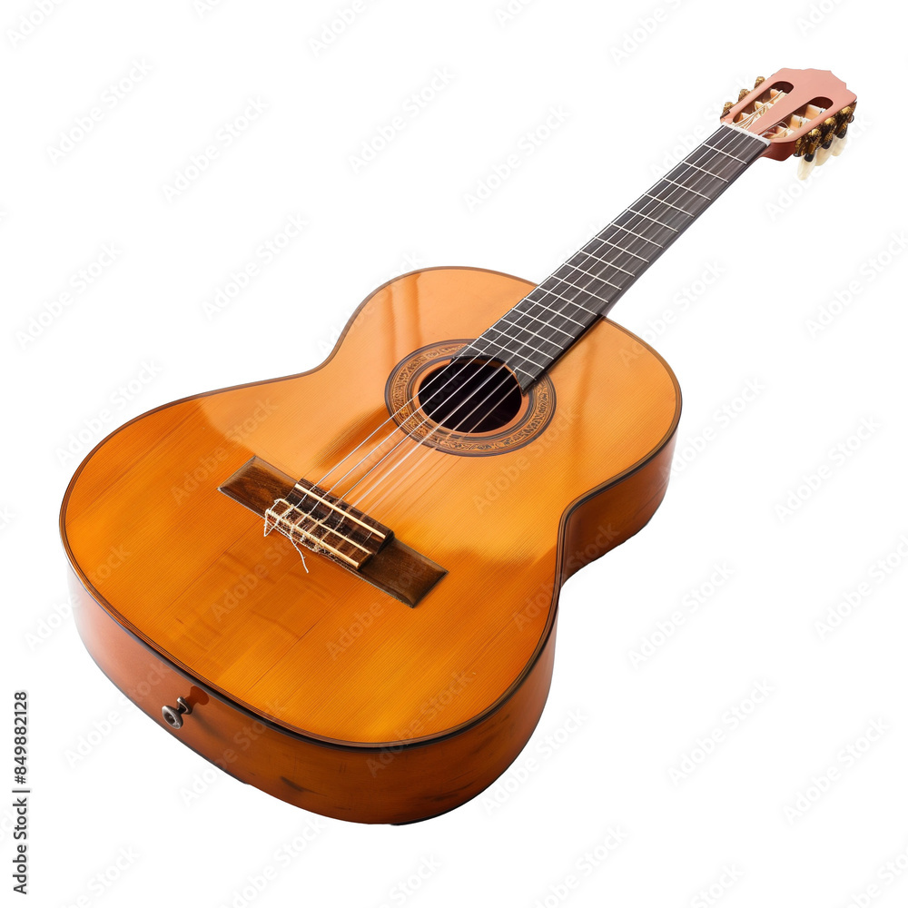 Fototapeta premium acoustic guitar isolated on white background