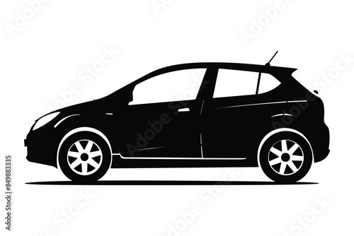 Compact car graphic silhouette vector