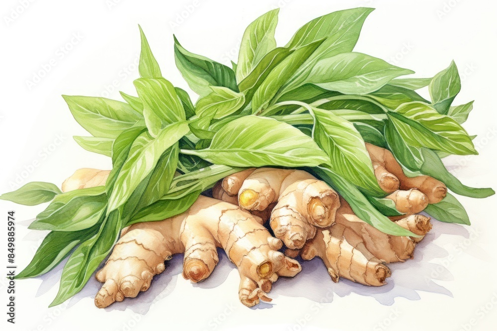 Ginger plant green herbs. Ginger plant green herbs.