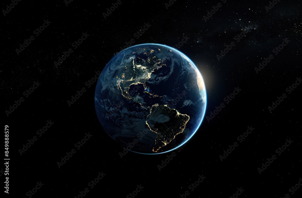 Obraz premium Earth at Night from Space