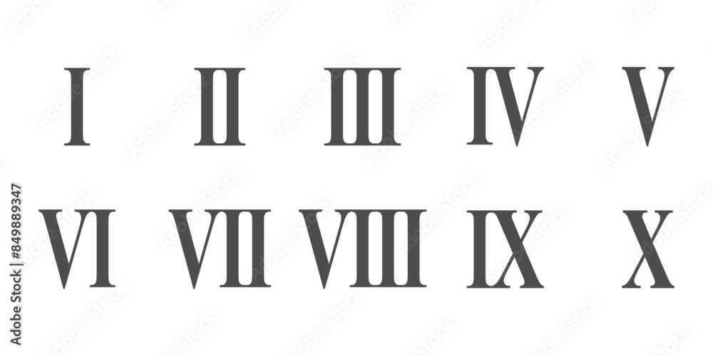 vector roman numeral icon set for various templates and designs vector roman numeral icon set for various templates and designs