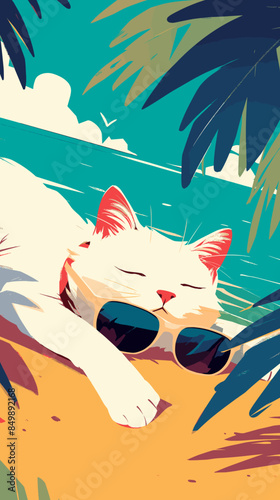 cat on the beach