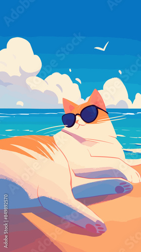 Cat on the beach