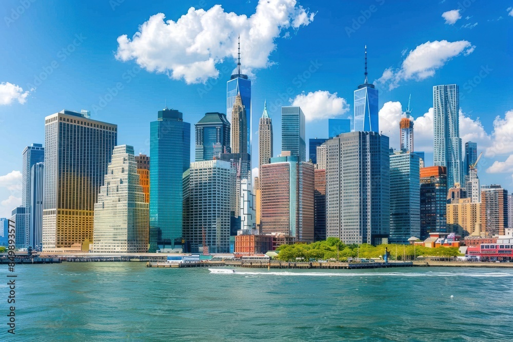 Fototapeta premium New York city urban transportation architecture.