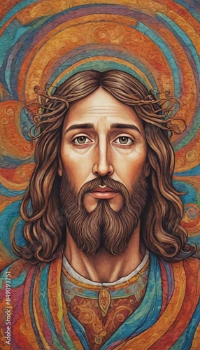 Jesus Christ portrait illustration 2d