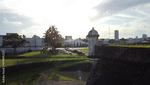 Vista aérea da Fortaleza de São José de Macapá e do Mercado central photo